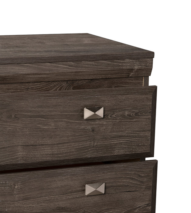 Yorkdale 6pc Bedroom Set with Panel Bed, Dresser, Mirror & Nightstand, Grey - Queen Size