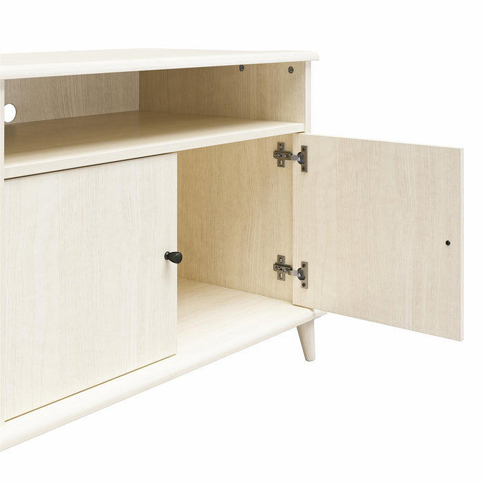 Ameriwood Home Farnsworth Electric Fireplace TV Stand for TVs up to 65\" - Ivory Oak