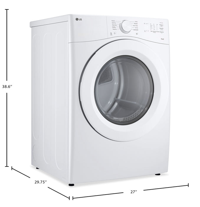 LG 7.4 Cu. Ft. Ultra Large Capacity Electric Dryer with AI Sensor Dry® - DLE3420W