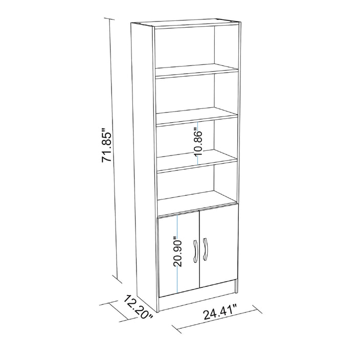 Manhattan Comfort Practical Catarina Cabinet with 5-Shelves - White