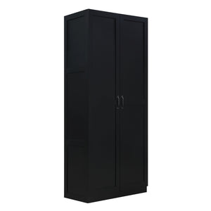 Manhattan Comfort Hopkins Modern Freestanding Storage Closet with 7 Shelves - Black