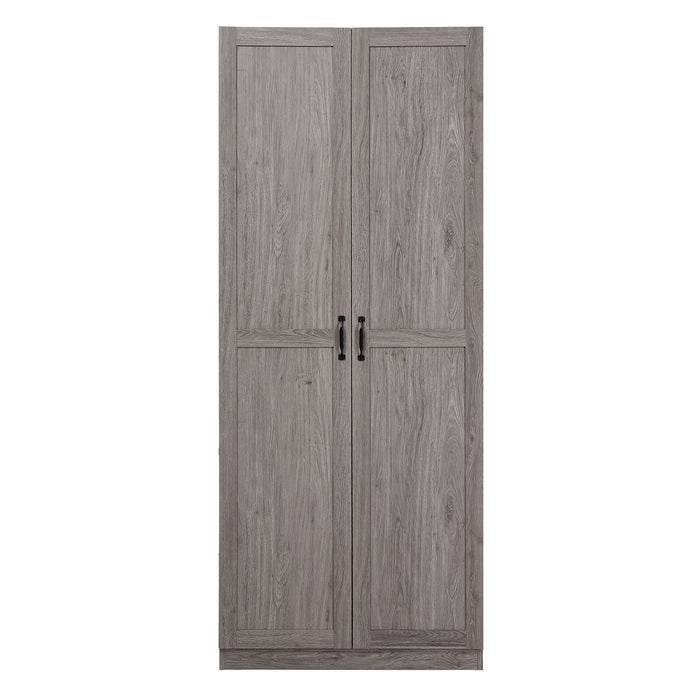 Manhattan Comfort Hopkins Modern Freestanding Storage Closet with 7 Shelves - Grey