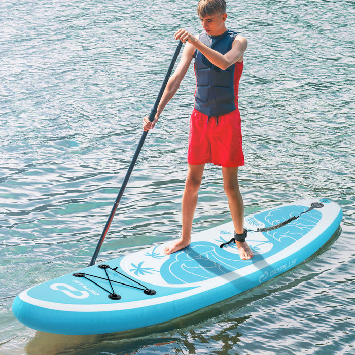 Goplus Large Inflatable Sup Board, Portable Paddle Board With 5d Rings Stand Up Paddle Board For Youth & Adult Turquoise