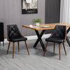 HOMCOM Modern Dining Chairs Set of 2, Solid Wood Back and Steel Legs