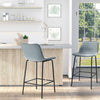 HOMCOM Bar Stools Set of 2, Microfiber Cloth Upholstered Bar Chairs