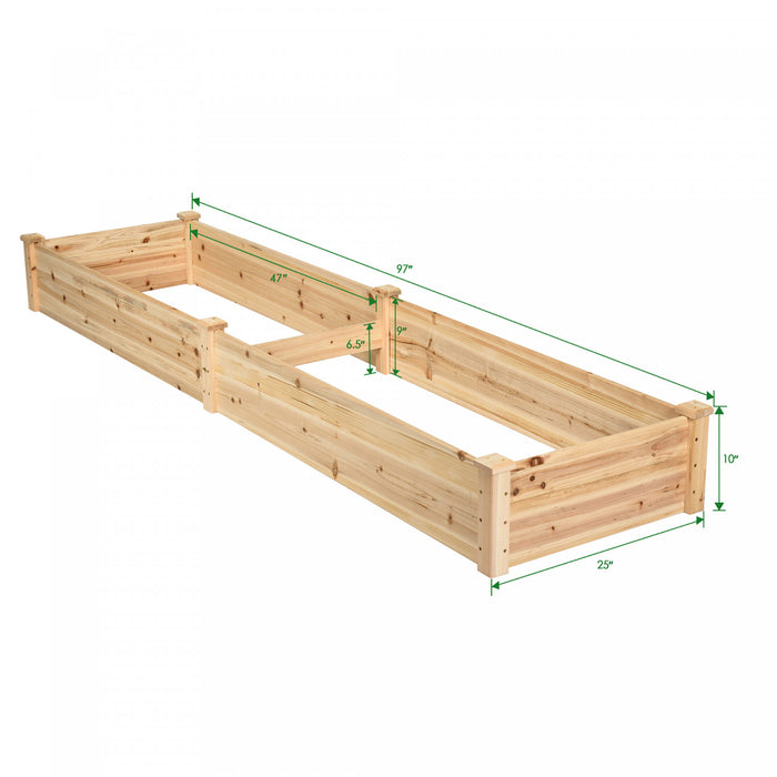 Costway Wooden Vegetable Raised Garden Bed Backyard Patio Grow Flowers Planter