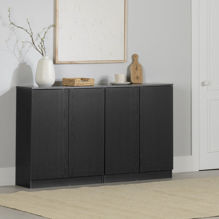 Arum Set Of 2 Sideboards With 2 Doors Black Oak - South Shore