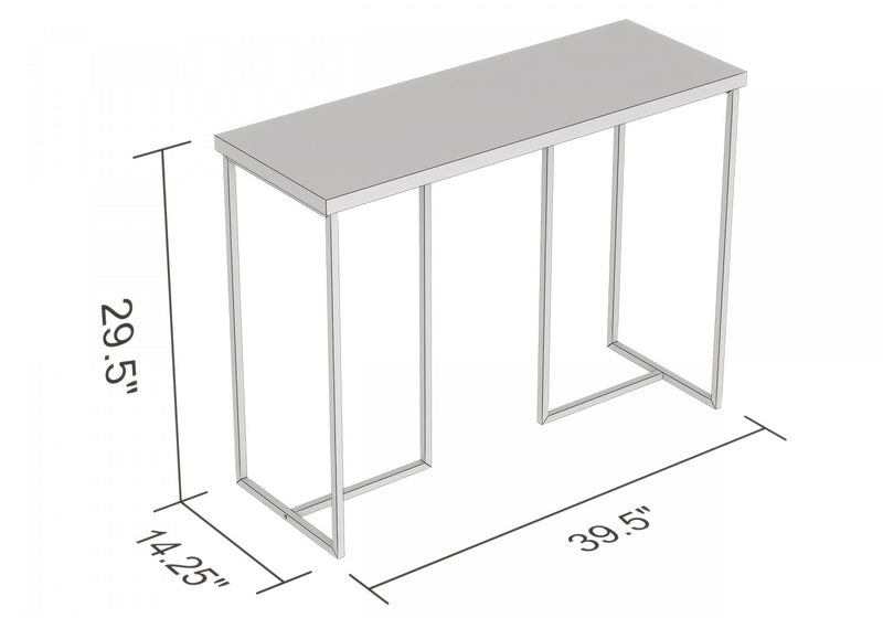 39” Console Table - Dark Taupe With Black Metal