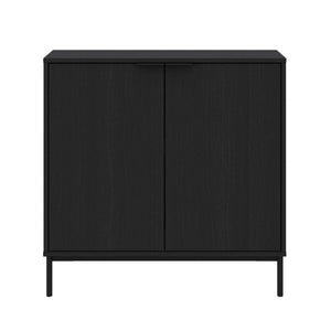 Nordika Slim 2-Door Storage Console Accent Cabinet - Black