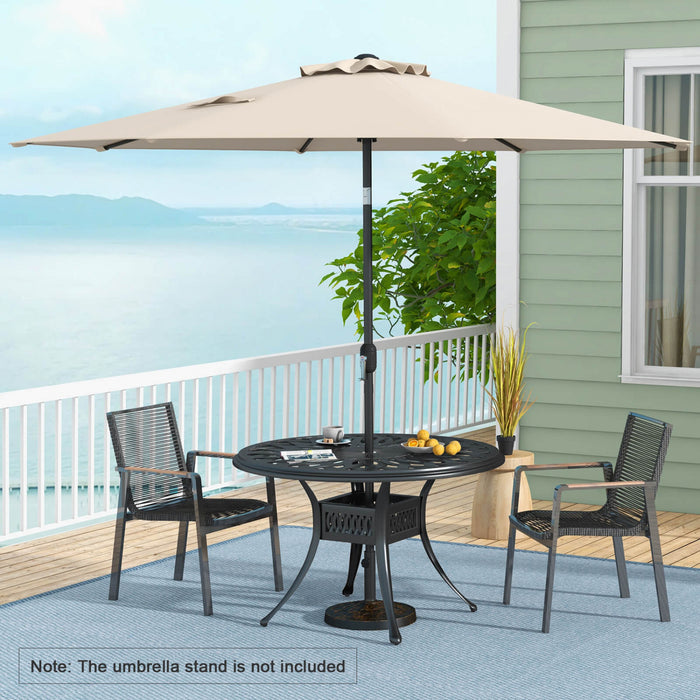 Costway 10FT Patio Umbrella Tilt Market Sunshade Deck Yard Garden Parasol with 8 Ribs Beige