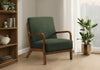 Monarch Specialties - Accent Chair, 34"H, Upholstered, Living Room, Bedroom, Green Fabric, Brown Walnut Wood | Monarch Specialties - Chaise D'Appoint, 34"H, Rembourre, Salon, Chambre A Coucher, Vert, Bois Noyer Brun