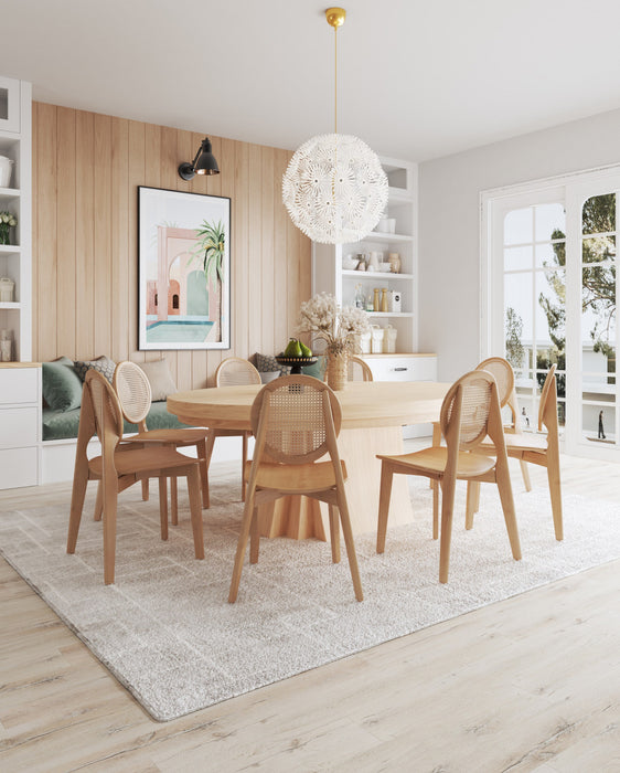 Versailles Industry Chic Wood Dining Chair in Natural - Set of 4