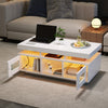 Lumina 39.3 Inch High-Gloss Coffee Table with LED Lights, USB Port and Transparent Doors, White | Lumina Table Basse Haute Brillance 39.3 po avec Lumieres LED, Port USB et Portes Transparentes, Blanc
