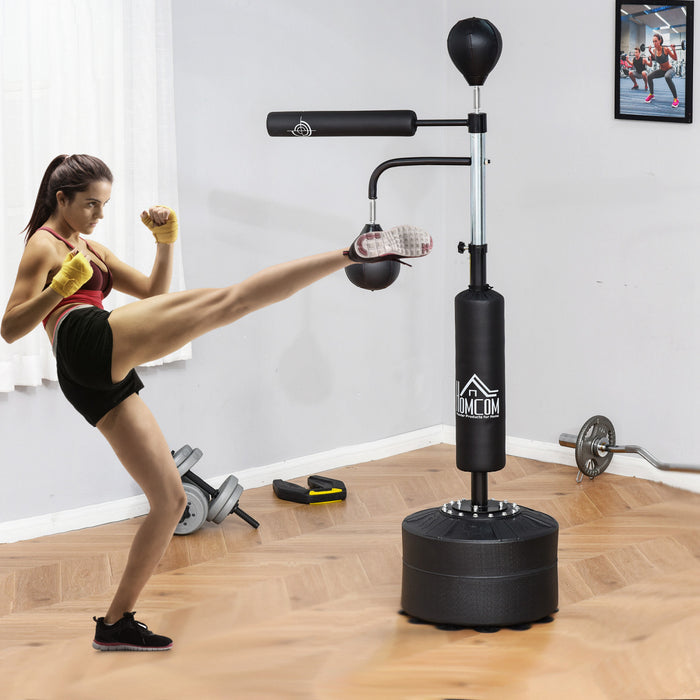 Soozier Standing Punching Bag With 2 Speed Balls, 360° Reflex Bar, Black