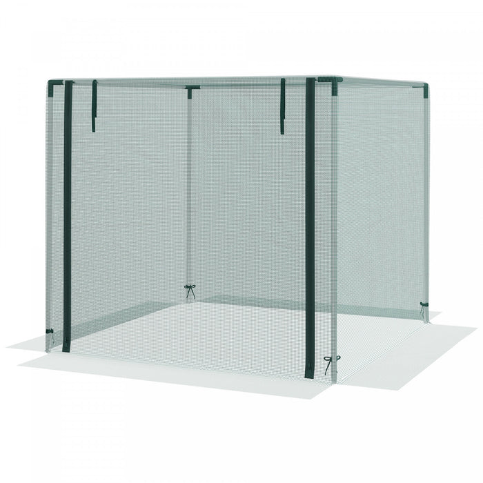 Outsunny 4' X 4' Plant Protection Tent Crop Cage With Door, Green