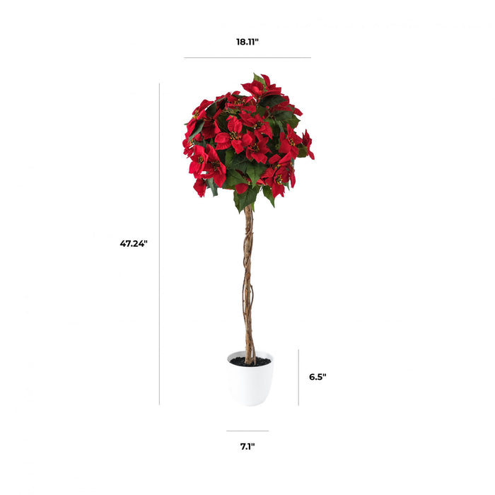Red 47\" Poinsettia Tree