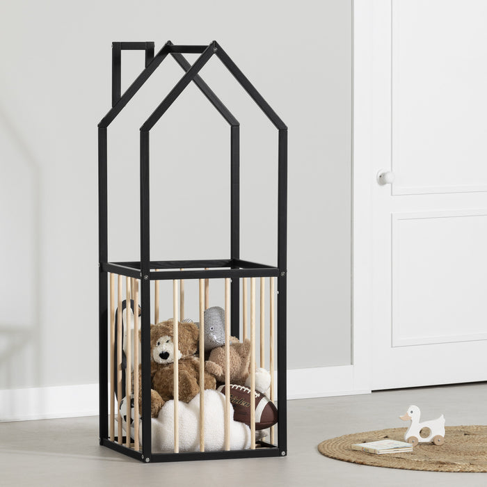 Ohana House-Shaped Toy Storage - Black/Natural