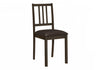 Dining Chair Set of 2 Kitchen Dining Room Brown Leather-Look Brown Wood Legs Transitional