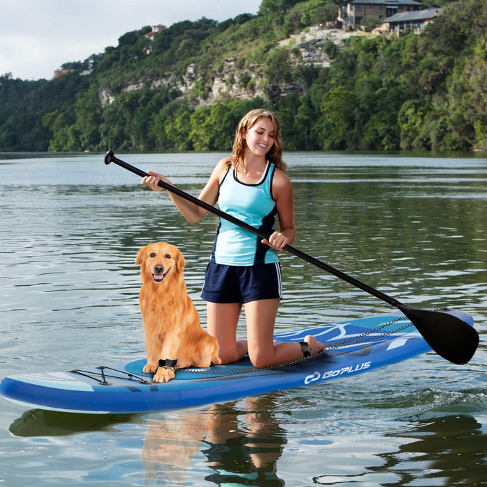 Goplus Small Inflatable Sup Board, Portable Paddle Board With 5d Rings Stand Up Paddle Board For Youth & Adult Navy