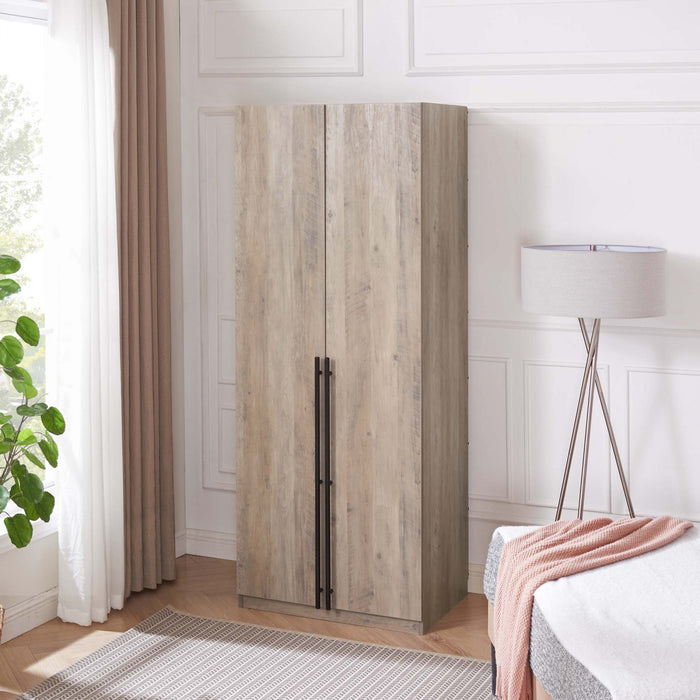 Lee Modern 32\" Wardrobe Closet in Rustic Gray Armoire