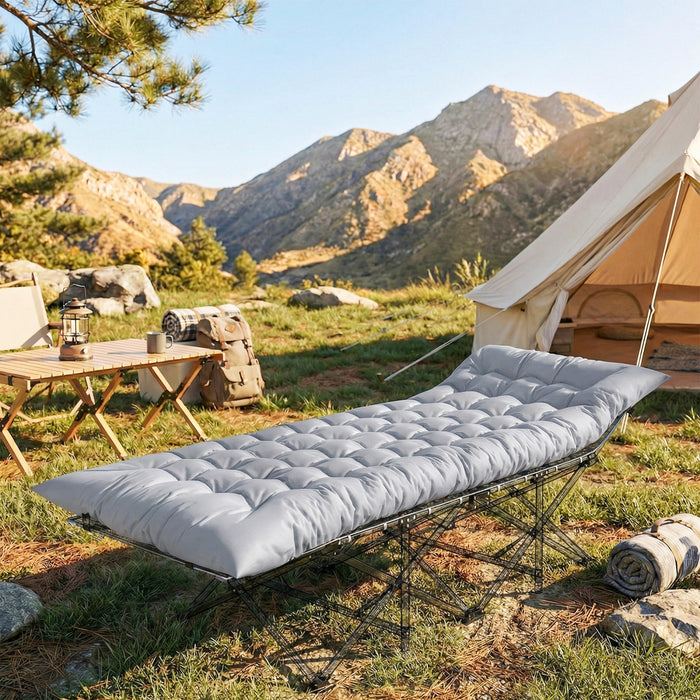 Outsunny Sleeping Mat, Camping Mat Pad with Elastic Straps