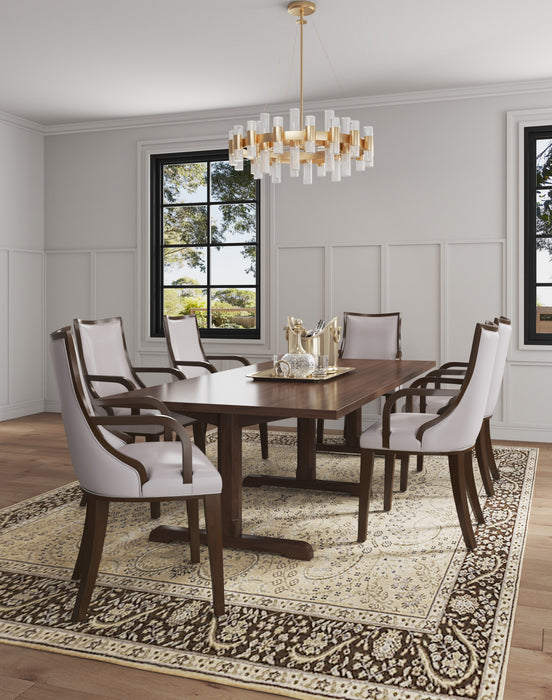 Grand Traditional 6-Piece Dining Chair Set in Light Gray