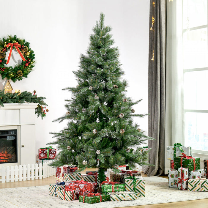 Homcom 6ft Artificial Christmas Tree With 679 Branch Tips