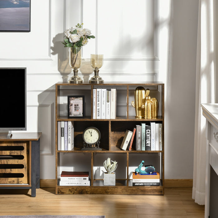 HOMCOM Storage Shelf 3-Tier Bookcase Display Rack, Home Office Living Room