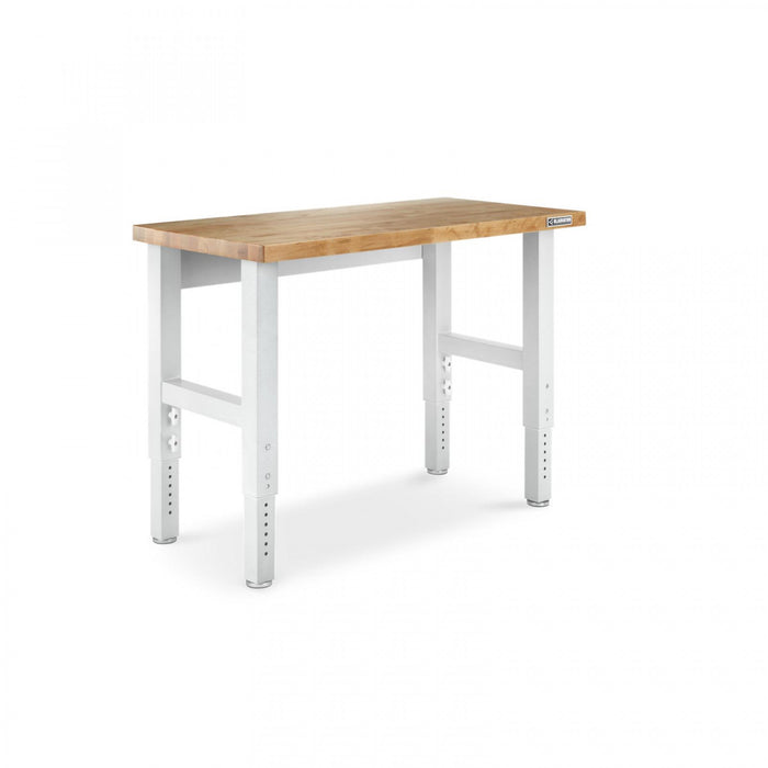 Gladiator 4' Adjustable Height Hardwood Workbench - Hammered White