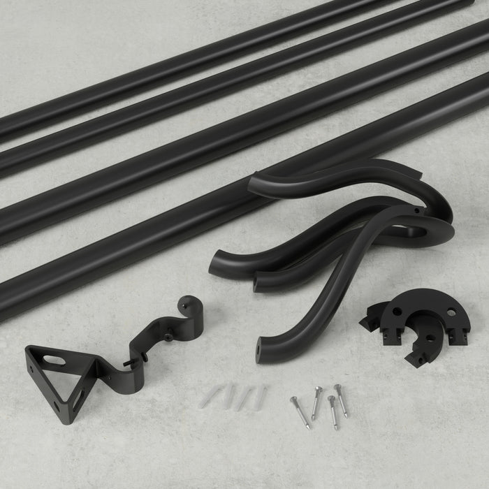 Umbra Midnight Matte Black Expandable Double Blackout 3/4\" Curtain Rod - 42\"-120\" 