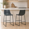 HOMCOM Bar Stools Set of 2, Counter Height Barstools with Back, Black