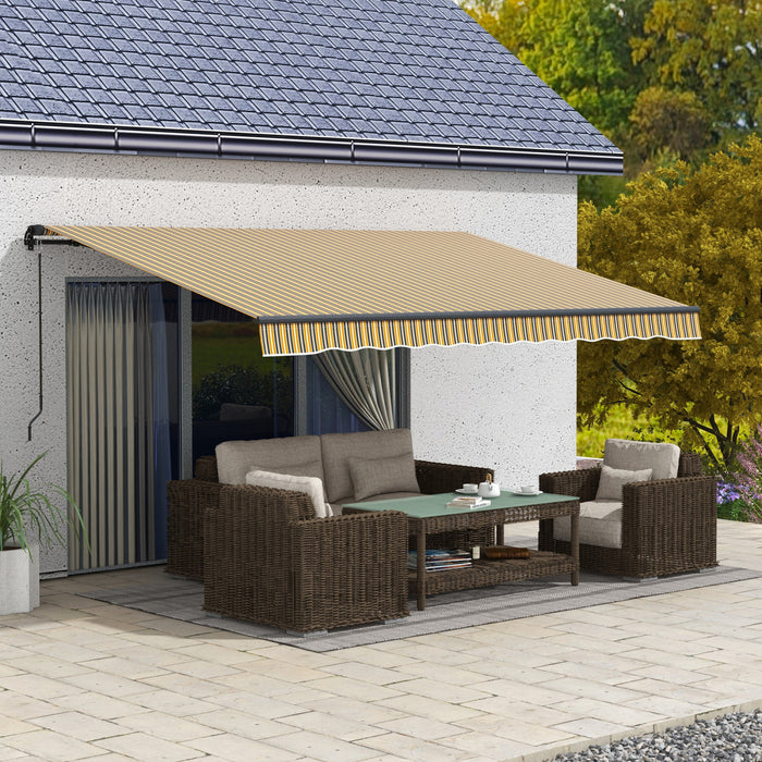 Outsunny 13' X 10' Patio Retractable Awning Sunshade Shelter, Amber