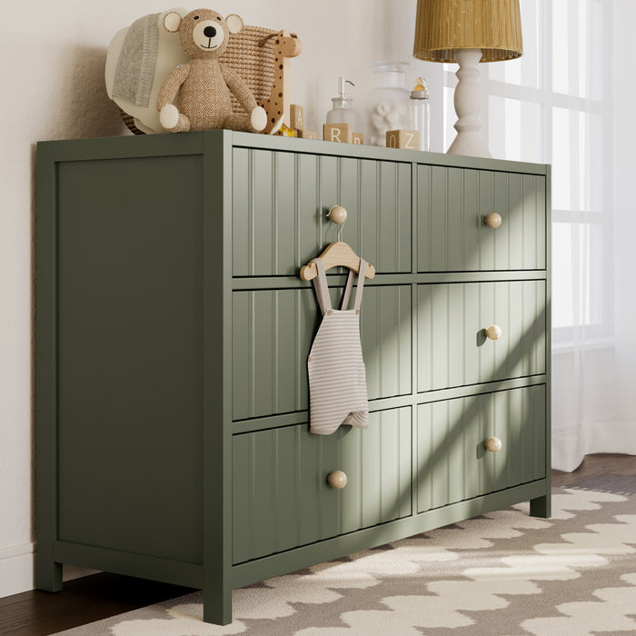 Graco Teddi 6 Drawer Dresser - Olive