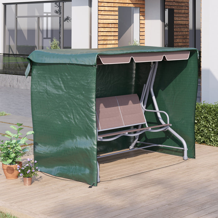 Outsunny 3-seater Patio Swing Cover, Outdoor Garden Furniture Protection Hammock Glider Cover, Waterproof Dustproof Windproof, 85\" X 61\" X 59\", Dark Green