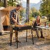 Outsunny Portable Outdoor Charcoal BBQ Grill with Side Seasoning Baskets, Hooks, and Barbecue Nets for Outdoor, Garden, Cooking, Picnic, Camping, Black