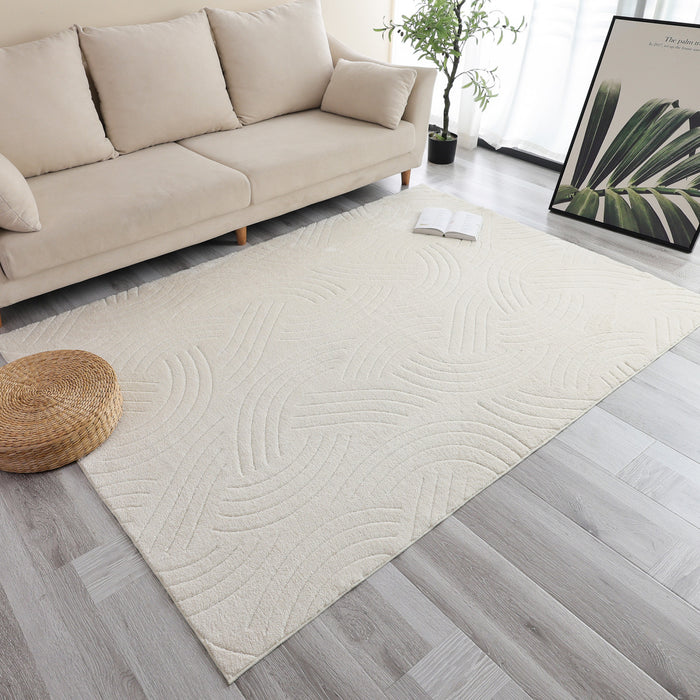 Velvet Crescent Cream Washable Shag Area Rug 8'x10' Indoor Area Rug