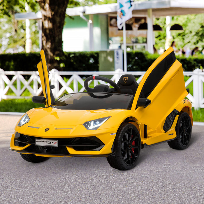 Aosom Compatible 12v Battery Powered Ride-On Kids Electric Ride On Car Toy With Parental Remote Control Music Lights Suspension Wheels For 3-8 Years Old Yellow