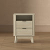 Orlen Mid-Century Modern 2-Drawer Multi-Purpose Nightstand & End Table in Whitewashed Oak | Table de chevet et bout de canape polyvalent Orlen mi-siecle moderne a 2 tiroirs en chene blanchi