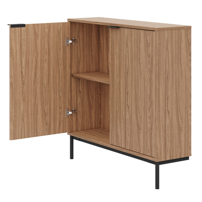 Nordika Slim 2-Door Storage Console Accent Cabinet - Light Walnut