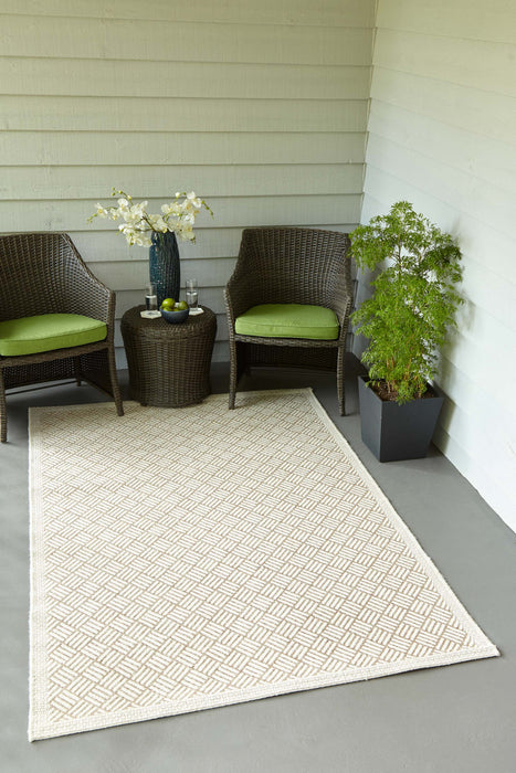 Eve Contemporary 6'7\" x 9'6\" Area Rug in Brown Indoor Area Rug
