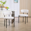 HOMCOM Dining Chairs Set of 2 Kitchen Chairs with Steel Legs, Cream White
