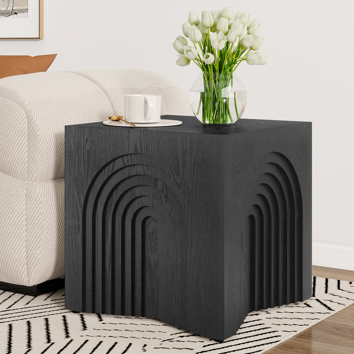 Grace Rustic End Table,Black