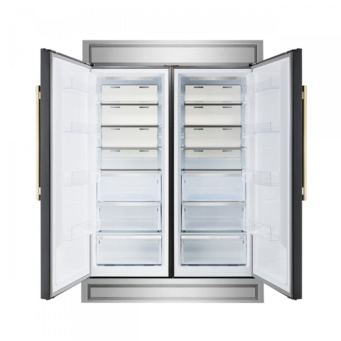 Forno Maderno 60 Inch Convertible Refrigerator/Freezer in Black, Trim Kit, 27.2 cu.ft. - FFFFD1722-60MG-BLK