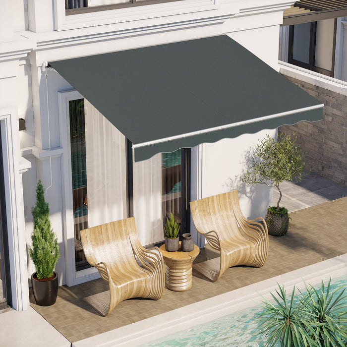 Outsunny 10' X 8' Electric Retractable Awning W/ Remote Controller, Grey