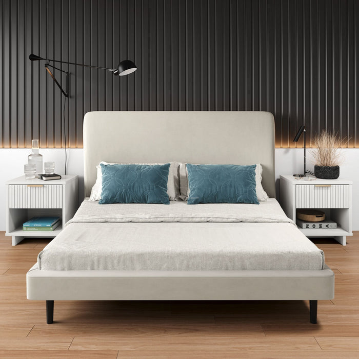 Granville Modern 18\" Nightstand in White (1-Drawer) - Set of 2