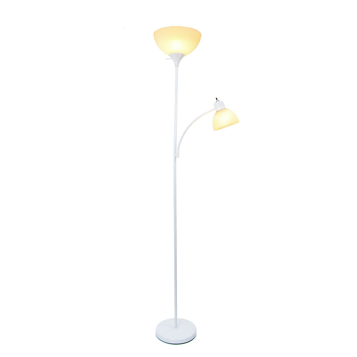 Ardelo Floor Lamp w/ Gooseneck Reading Light, Snow, 71.5\"H