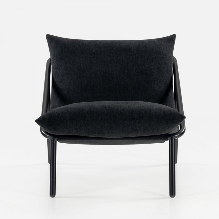 Ada Metal Frame Sling Accent Chair with Cushions - Black