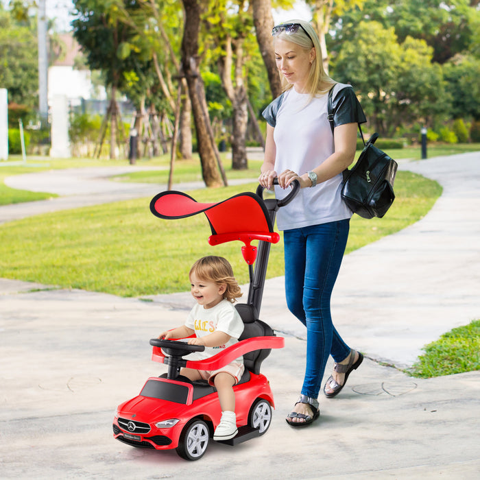 Costway Kids Ride On Push Car Mercedes-benz Licensed 3-in-1 Sliding Car Red