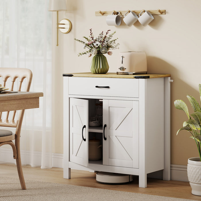 HOMCOM Sideboard Buffet Cabinet w/ Drawer and Shelf, Farmhouse Sideboard