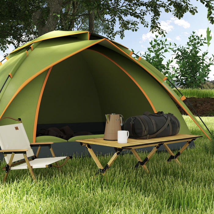 Outsunny Folding Camping Table, 4ft Aluminum Picnic Table With Roll-up Top